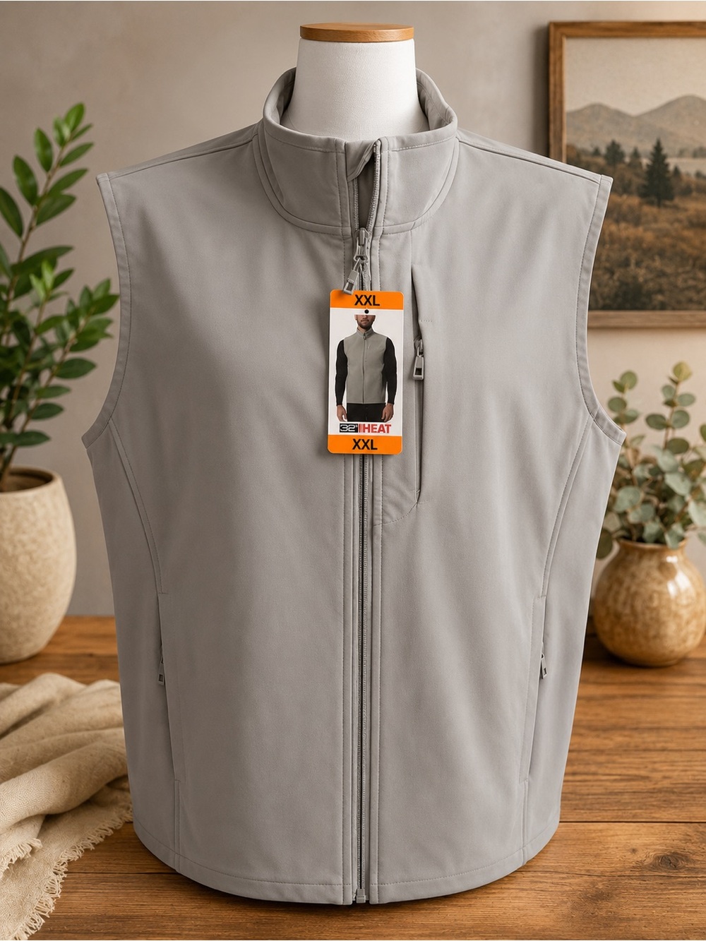 32 Degrees Heat Gray Soft Shell Vest XXL New With Tags